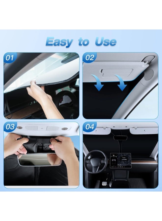 The front windshield sunshade is coated with a silver cloth heat-insulating sunshade, - Image 3